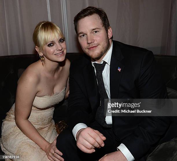 Actress Anna Faris and actor Chris Pratt attend the after party for the premiere of Columbia Pictures' "Zero Dark Thirty" at the Dolby Theatre on...
