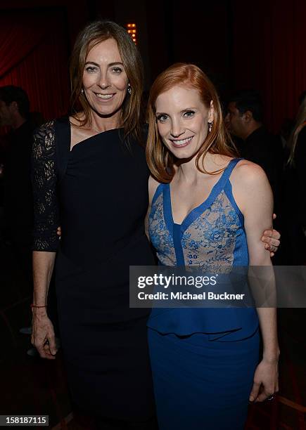 Director Kathryn Bigelow and actress Jessica Chastain attend the after party for the premiere of Columbia Pictures' "Zero Dark Thirty" at the Dolby...