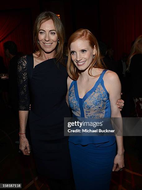 Director Kathryn Bigelow and actress Jessica Chastain attend the after party for the premiere of Columbia Pictures' "Zero Dark Thirty" at the Dolby...