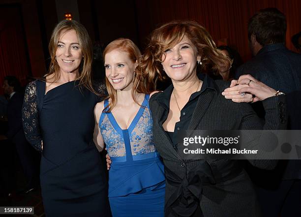 Director Kathryn Bigelow, actress Jessica Chastain and Co-Chairman-Sony Pictures Entertainment Amy Pascal attend the after party for the premiere of...