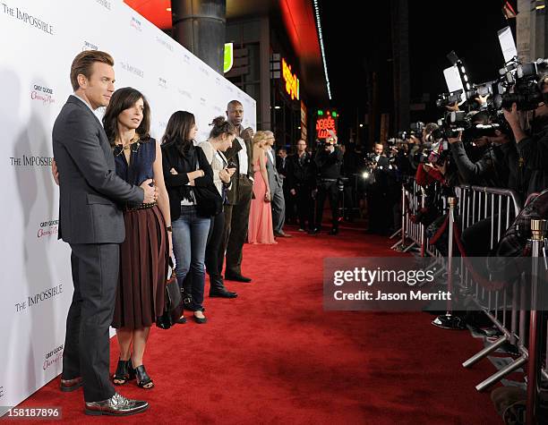 Actor Ewan McGregor and Eve Mavrakis attend the Los Angeles premiere of Summit Entertainment's "The Impossible" at ArcLight Cinemas Cinerama Dome on...