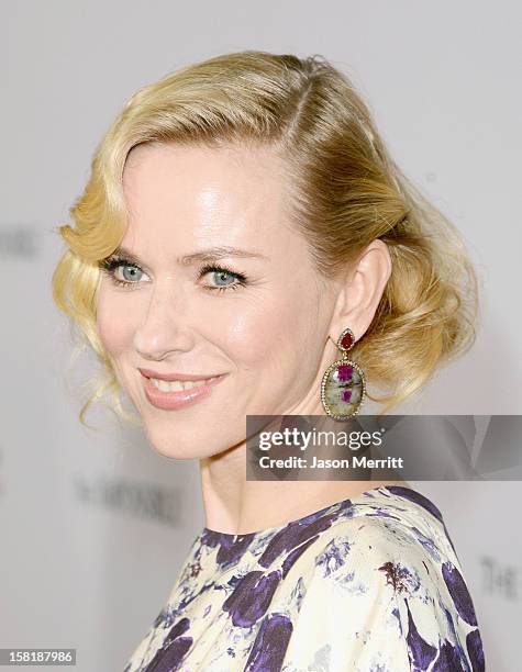 Actress Naomi Watts attends the Los Angeles premiere of Summit Entertainment's "The Impossible" at ArcLight Cinemas Cinerama Dome on December 10,...