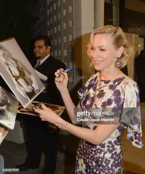 Actress Naomi Watts attends the Los Angeles premiere of Summit Entertainment's "The Impossible" at ArcLight Cinemas Cinerama Dome on December 10,...