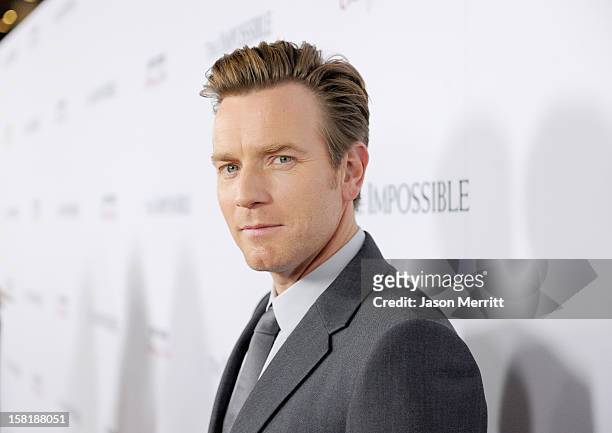 Actor Ewan McGregor attends the Los Angeles premiere of Summit Entertainment's "The Impossible" at ArcLight Cinemas Cinerama Dome on December 10,...