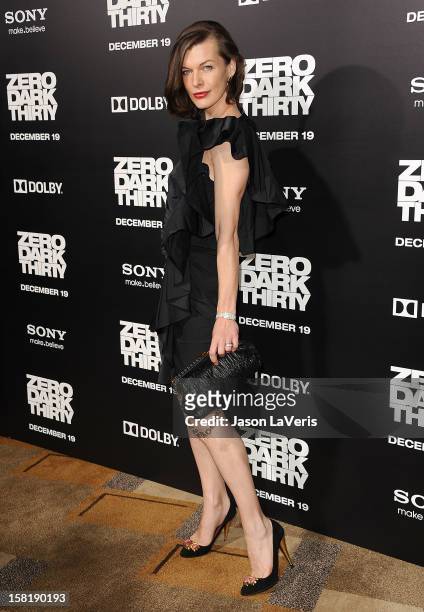 Actress Milla Jovovich attends the premiere of "Zero Dark Thirty" at the Dolby Theatre on December 10, 2012 in Hollywood, California.