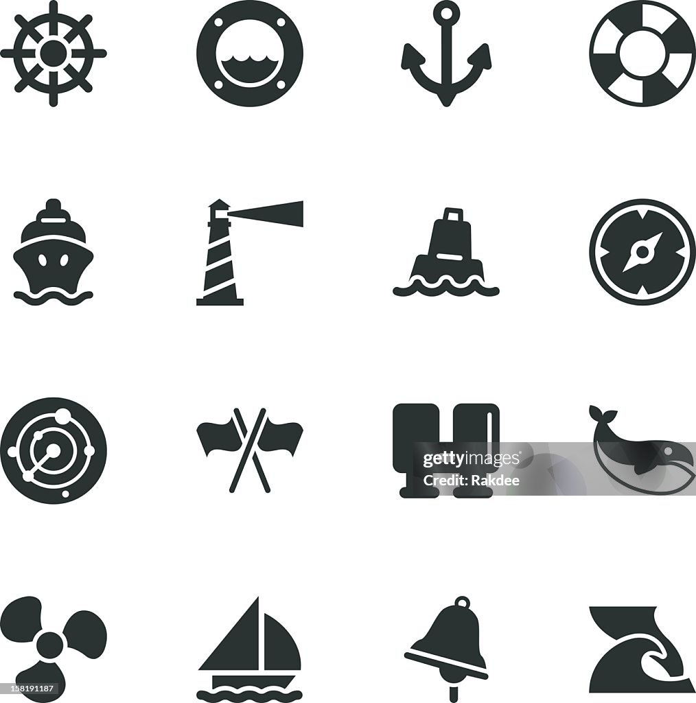 Nautische Silhouette Icons