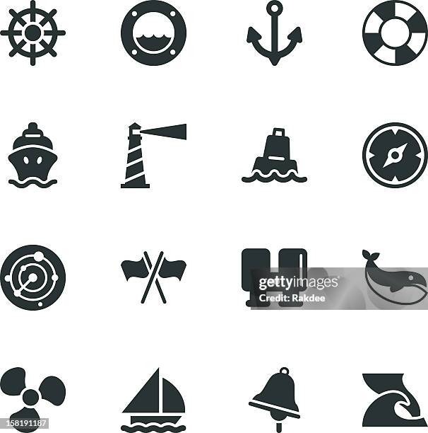bildbanksillustrationer, clip art samt tecknat material och ikoner med nautical silhouette icons - fyr