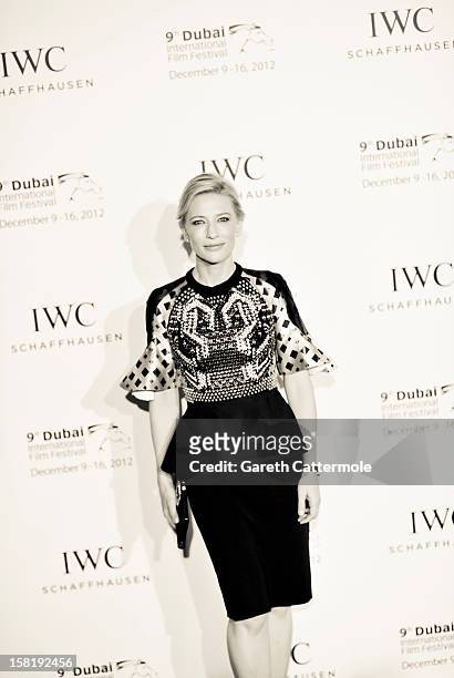 Actress Cate Blanchett attends the Dubai International Film Festival and IWC Schaffhausen Filmmaker Award Gala Dinner and Ceremony at the One and...