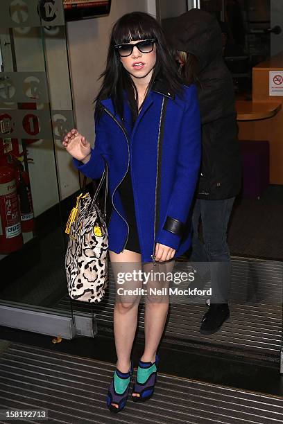 Carly Rae Jepsen seen at BBC Radio One on December 11, 2012 in London, England.