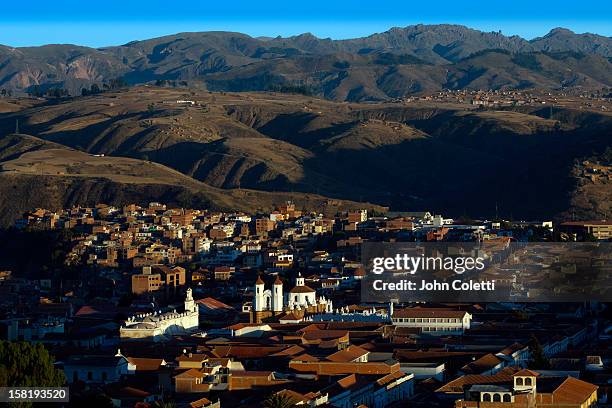 sunrise over the city of sucre, bolivia - sucre stock pictures, royalty-free photos & images