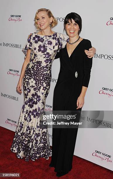 Actress Naomi Watts and producer Maria Belon arrive at the 'The Impossible' - Los Angeles Premiere at ArcLight Cinemas Cinerama Dome on December 10,...