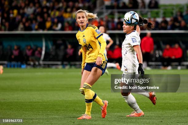 Nathalie Björn of Swede during the Women's World Cup football match between Sweden and USA at AAMI Park on August 06, 2023 in Melbourne, Australia.