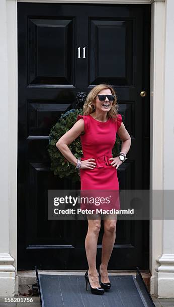 Singer Geri Halliwell arrives at Number 11 Downing Street on December 11, 2012 in London, England. Chancellor of the Exchequer George Osborne is...