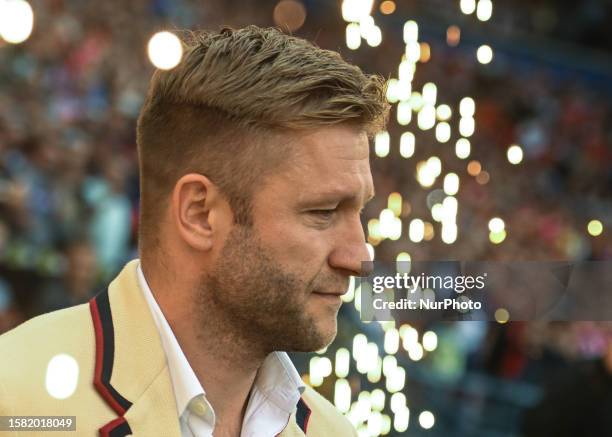 Jakub Blaszczykowski seen during the official farewell ceremony organized by the club and fans before Wisla Krakow vs Stal Rzeszow football match of...