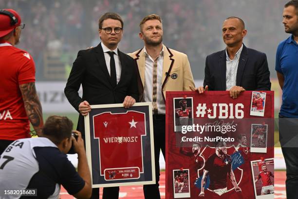 Jakub Blaszczykowski seen during the official farewell ceremony organized by the club and fans before Wisla Krakow vs Stal Rzeszow football match of...