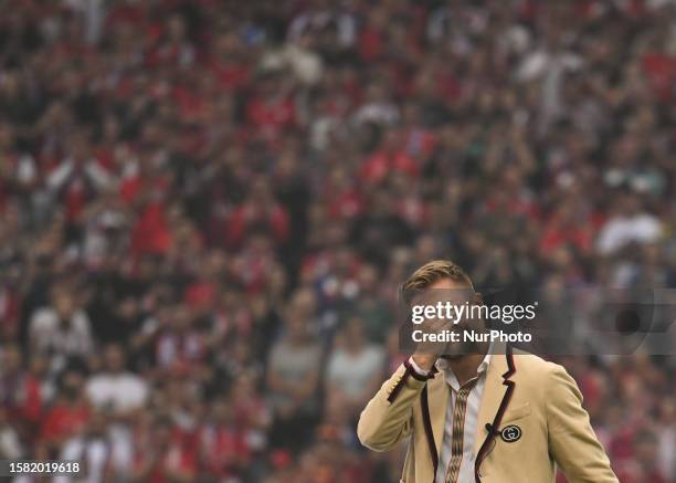 Jakub Blaszczykowski seen during the official farewell ceremony organized by the club and fans before Wisla Krakow vs Stal Rzeszow football match of...