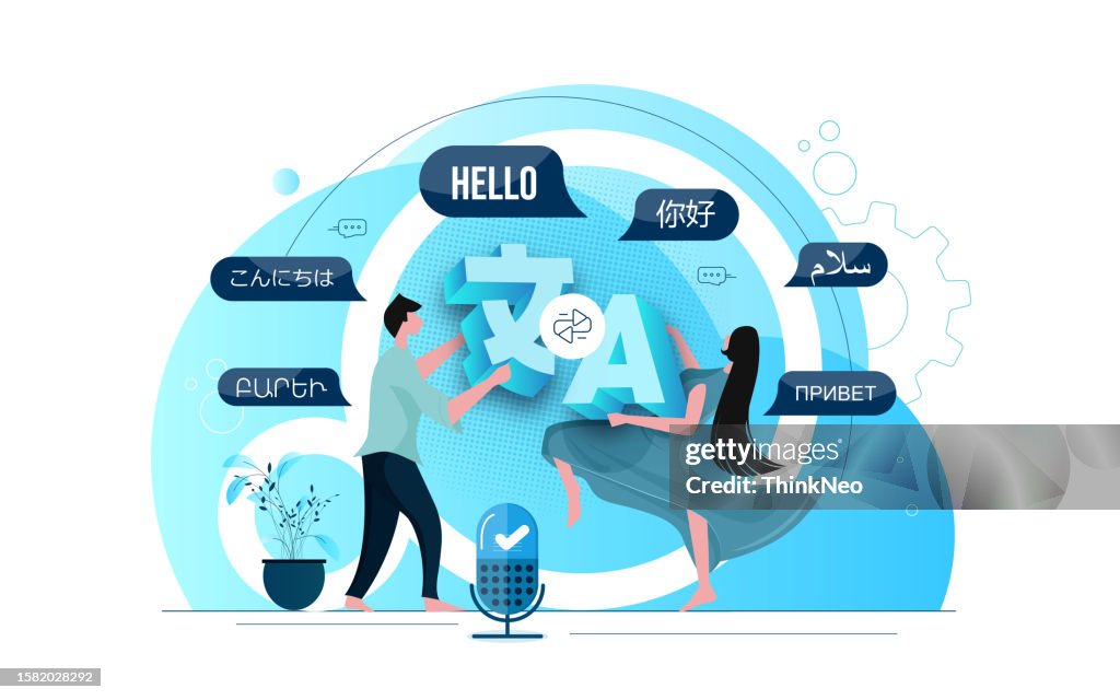 Language Learning Graphics 3d Learn Multi Language Online 3d Isometric High-Res Vector Graphic ...