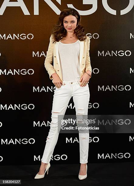 Model Miranda Kerr is presented as the new face of Mango at the Villamagna Hotel on December 11, 2012 in Madrid, Spain.