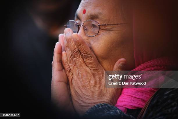 Members of the Gurkha community gather outside the High Court on December 11, 2012 in London, England. Members of the Gurkha community in the UK are...