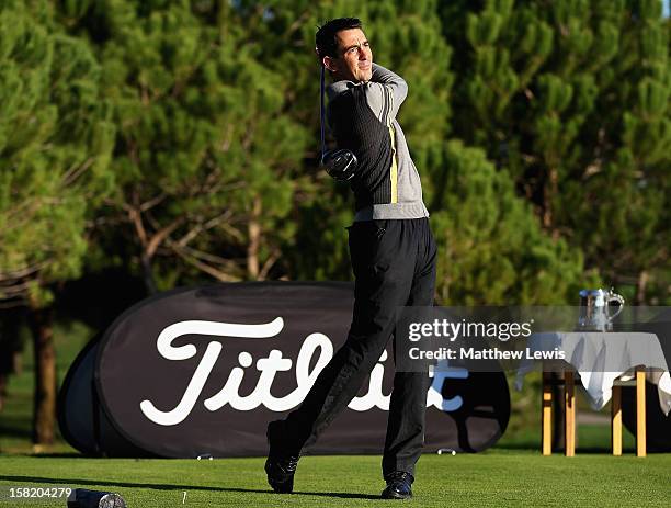 Jason Levermore of Clacton Golf Club tees off on the 1st hole during the second day of the Titleist PGA Play-Offs at the PGA Sultan Course, Antalya...
