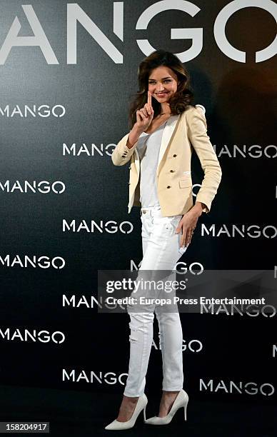 Model Miranda Kerr is presented as the new face of Mango at the Villamagna Hotel on December 11, 2012 in Madrid, Spain.