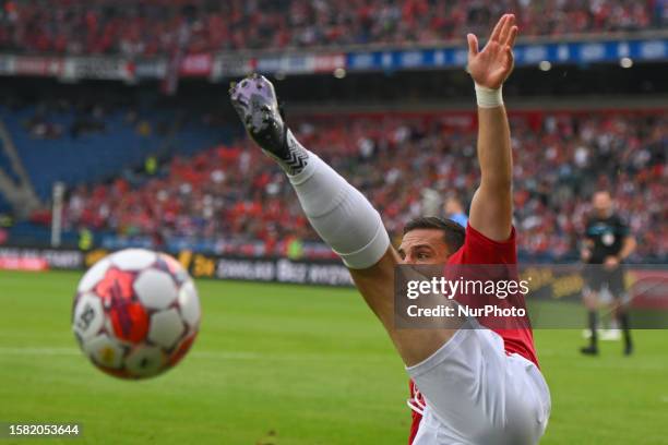 Wisla's Angel Rodado in action during the Wisla Krakow vs Stal Rzeszow football match of the 3rd round of the Fortuna Ist Liga, held at the Henryk...