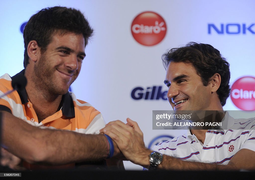 TENNIS-ARGENTINA-FEDERER-DEL POTRO-PRESS CONFERENCE