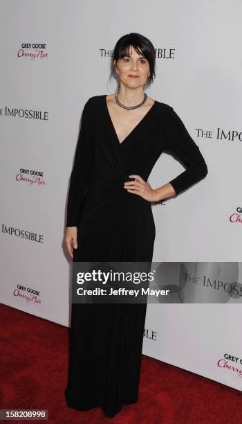 Producer Maria Belon arrives at the 'The Impossible' - Los Angeles Premiere at ArcLight Cinemas Cinerama Dome on December 10, 2012 in Hollywood,...