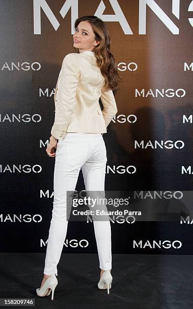 Model Miranda Kerr is announced as the new Face of Mango at the Villamagna Hotel on December 11, 2012 in Madrid, Spain.