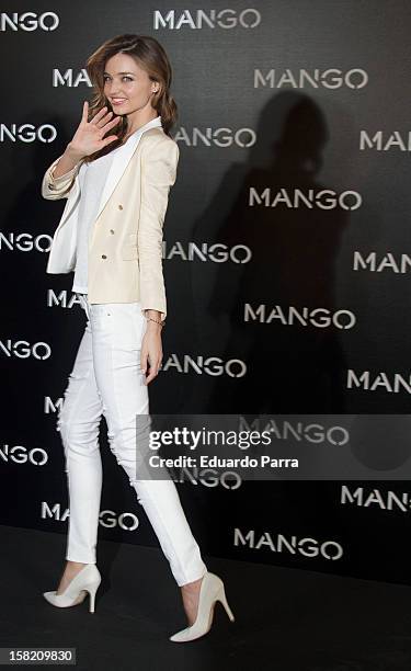 Model Miranda Kerr is announced as the new Face of Mango at the Villamagna Hotel on December 11, 2012 in Madrid, Spain.