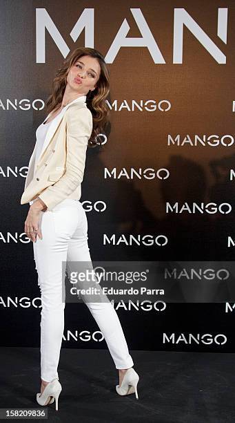 Model Miranda Kerr is announced as the new Face of Mango at the Villamagna Hotel on December 11, 2012 in Madrid, Spain.
