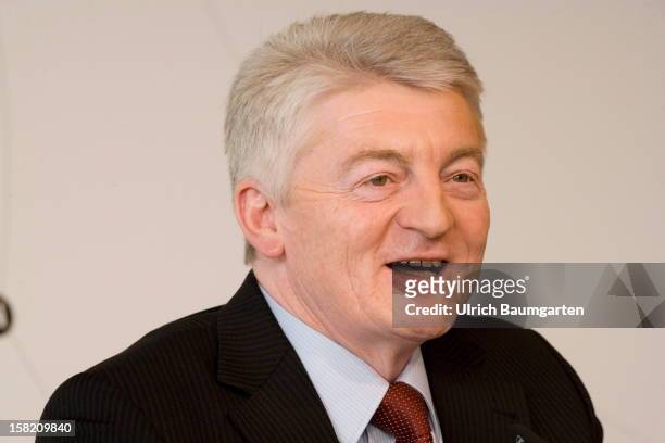 Heinrich Hiesinger, CEO of ThyssenKrupp AG, addresses the media during a news conference on December 11, 2012 in Essen, Germany. Germany's biggest...