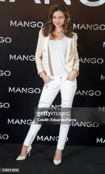 Model Miranda Kerr is announced as the new Face of Mango at the Villamagna Hotel on December 11, 2012 in Madrid, Spain.