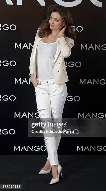 Model Miranda Kerr is announced as the new Face of Mango at the Villamagna Hotel on December 11, 2012 in Madrid, Spain.