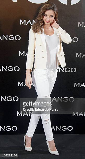 Model Miranda Kerr is announced as the new Face of Mango at the Villamagna Hotel on December 11, 2012 in Madrid, Spain.