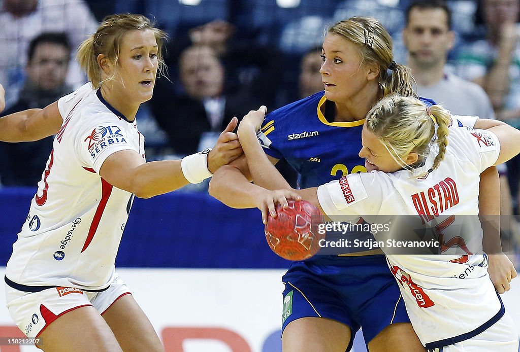 2012 EHF European Women's Handball Championship Main Group I - Norway v Sweden