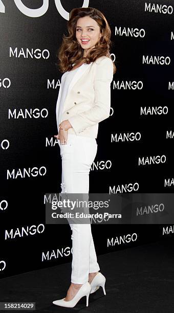 Model Miranda Kerr is announced as the new Face of Mango at the Villamagna Hotel on December 11, 2012 in Madrid, Spain.