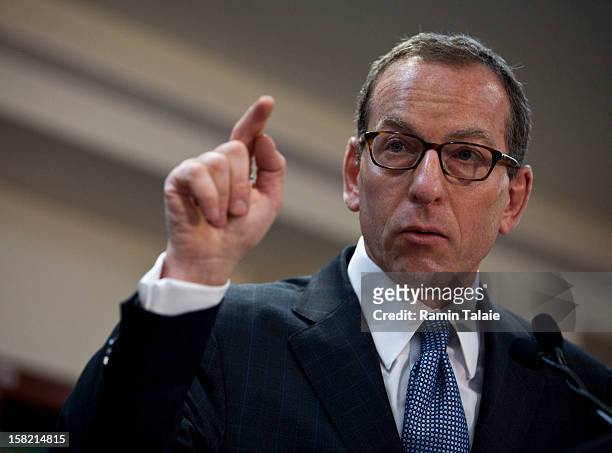 Assistant US Attorney General Lanny Breuer speaks during a news conference to announce money laundering charges against HSBC on December 11, 2012 in...