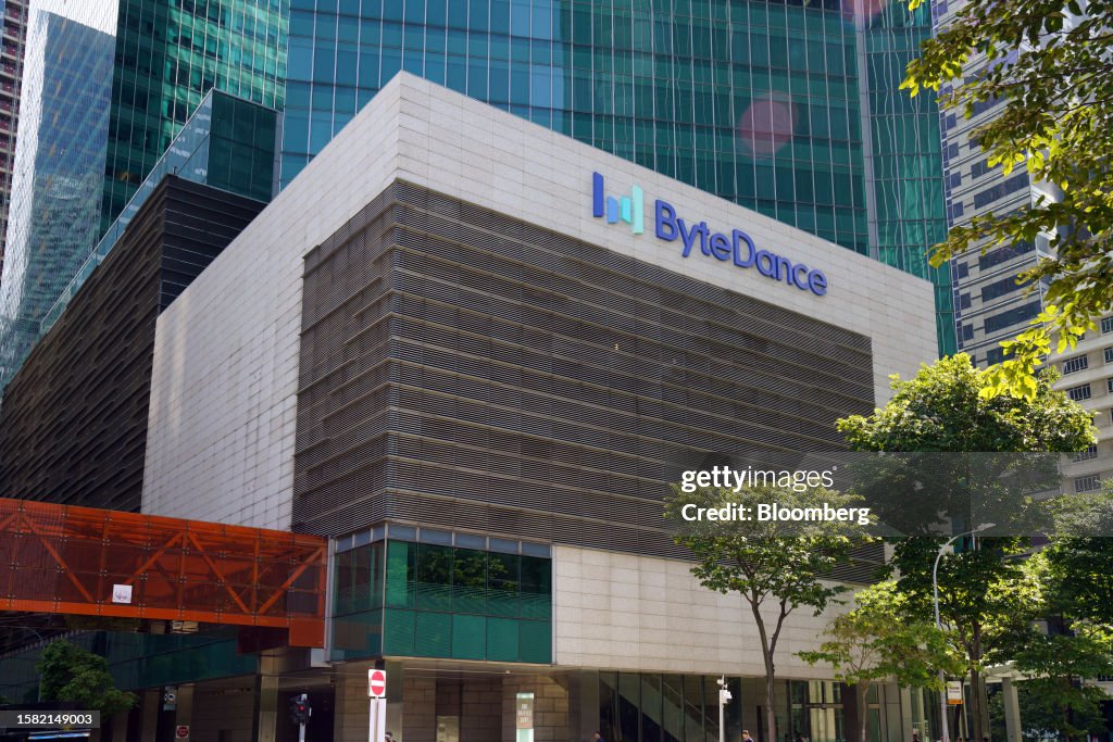 Signage at the ByteDance Ltd. offices in Singapore, on Friday, Aug ...