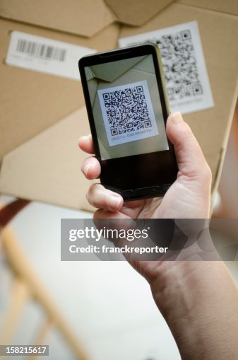 Quick response code on smartphone Quick response code on smartphone