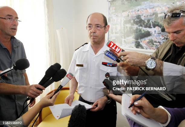French military doctor Patrick Gergoy speaks to the press on June 24, 2011 in the French southerwestern city of Bordeaux, where five people were...