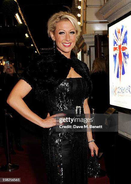 Faye Tozer arrives at the Gala Press Night performance of 'Viva Forever' at the Piccadilly Theatre on December 11, 2012 in London, England.