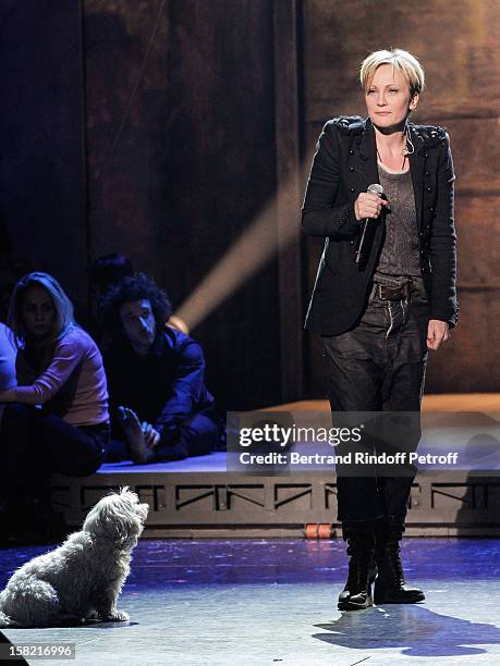 Singer Patricia Kaas performs during 'La Chanson De L'Annee 2012' Show Recording at Palais des Sports on December 10, 2012 in Paris, France.