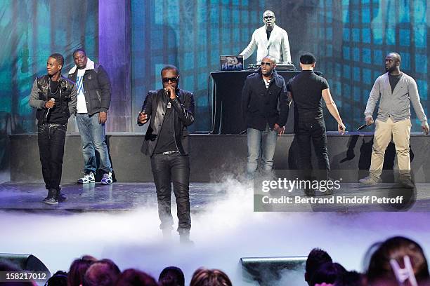 Sexion d'Assaut' band perform during 'La Chanson De L'Annee 2012' Show Recording at Palais des Sports on December 10, 2012 in Paris, France.