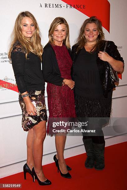 Carla Goyanes, Cari Lapique and Caritina Goyanes attend the Maison Mumm inauguration at the Santo Mauro Hotel on December 11, 2012 in Madrid, Spain.