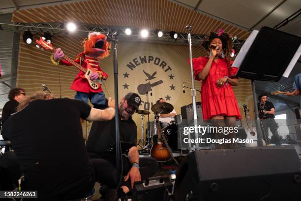 Floyd Pepper of the Electric Mayhem Band performs with Valerie June during the Newport Folk Festival at Fort Adams State Park on July 30, 2023 in...