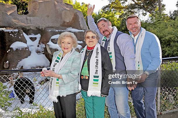 Actress Betty White, winner of The Lifeline Program's national "Bucket List" Facebook contest Leslie Scott, SVP of Market Development & Branding...