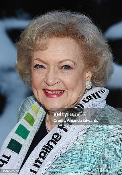 The Lifeline Program spokesperson Betty White hosts the "White Hot" Holiday Event hosted by Betty White at The Los Angeles Zoo on December 11, 2012...