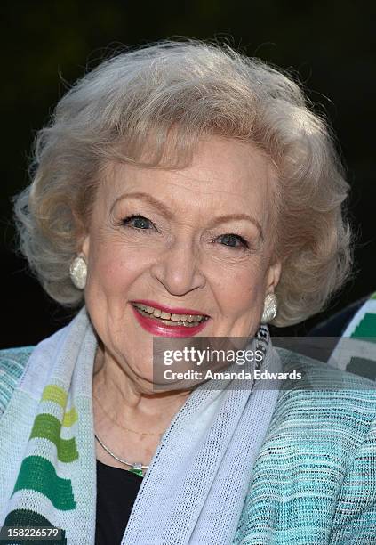 The Lifeline Program spokesperson Betty White hosts the "White Hot" Holiday Event hosted by Betty White at The Los Angeles Zoo on December 11, 2012...