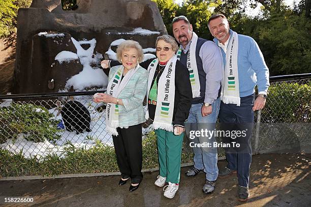 Actress Betty White, winner of The Lifeline Program's national "Bucket List" Facebook contest Leslie Scott, SVP of Market Development & Branding...